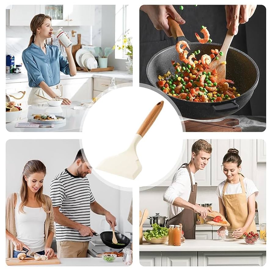 (未使用･未開封品)　ステンレス柄 シリコンターナー 7z28pnb 楽天市場】シリコン ターナー 傷がつきにくい 1本 | 全長32.5cm